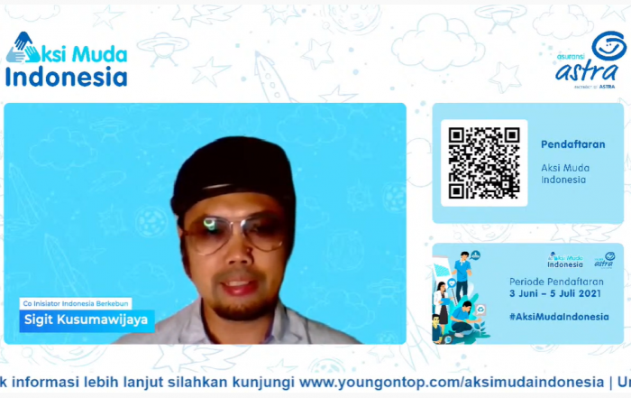 Sigit Kusumawjjaya, Co-inisiator Indonesia Berkebun memberi semangat positif kepada mahasiswa untuk peduli dan berikan dampak berkelanjutan pada lingkungan