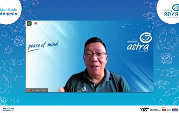 Gunawan Salim, Chief Marketing Officer – Retail Business Asuransi Astra menyampaikan harapannya kepada 12 finalis AksiMudaIndonesia