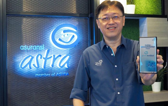 CEO Asuransi Astra, Rudy Chen memperkenalkan produk terbaru Asuransi Astra di segmen asuransi kesehatan perorangan berbasis digital, Garda Healthtech