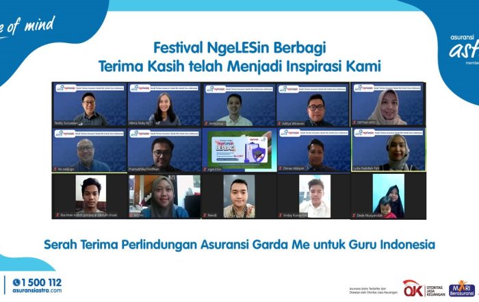Asuransi Astra bersama NgeLESin dalam rangkaian Festival NgeLESin Berbagi berikan apresiasi berupa asuransi perlindungan diri Garda Me kepada para guru di Indonesia